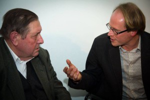 Etienne Vermeersch in discussie met Patrick Loobuyck (foto: Gerbrich Reynaert)