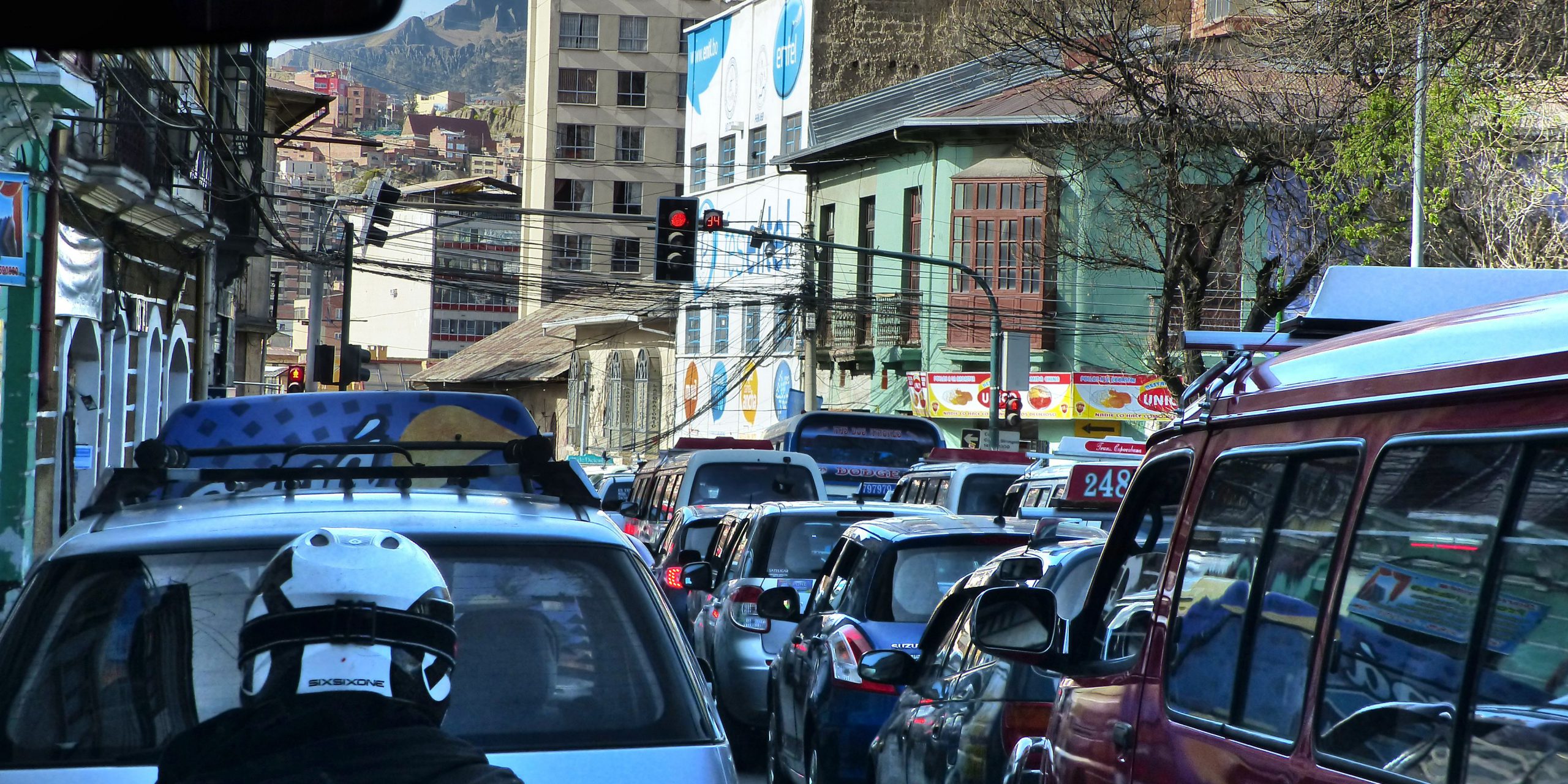 Verkeerschaos in La Paz - Bolivië